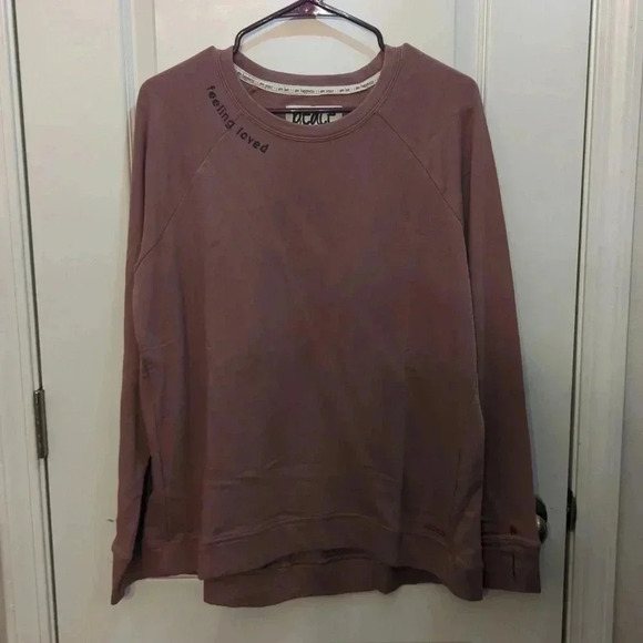 Peace Love World French Terry Pullover Sweatshirt Wistful Mauve - Picture 2 of 10